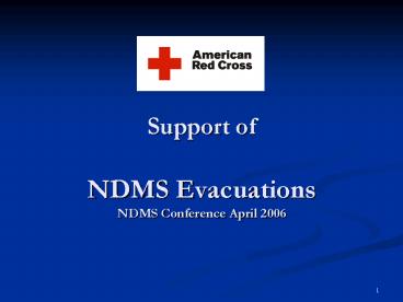 Support of NDMS Evacuations NDMS Conference April 2006