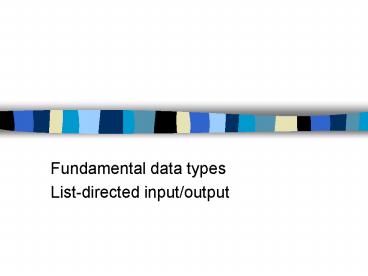 Fundamental data types