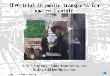 IPv6 trial in public transportation and real estate