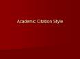 Academic Citation Style PowerPoint PPT Presentation