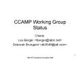 CCAMP Working Group Status PowerPoint PPT Presentation
