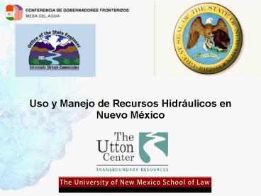 Uso y Manejo de Recursos Hidrulicos en Nuevo Mxico