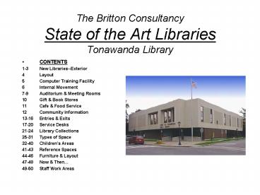 The Britton Consultancy State of the Art Libraries Tonawanda Library