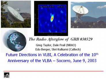 The Radio Afterglow of GRB 030329