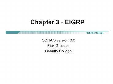 PPT – Chapter 3 EIGRP PowerPoint presentation | free to view - id ...