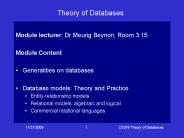 Theory of Databases