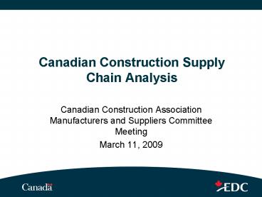 Canadian Construction Supply Chain Analysis