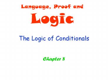 The Logic of Conditionals