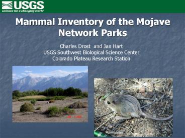 Mammal Inventory of the Mojave Network Parks