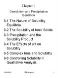 9-1 The Nature of Solubility Equilibria PowerPoint PPT Presentation