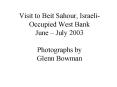 Visit to Beit Sahour, IsraeliOccupied West Bank June July 2003 Photographs by Glenn Bowman PowerPoint PPT Presentation