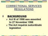 CORRECTIONAL SERVICES REGULATIONS