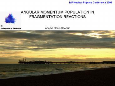 ANGULAR MOMENTUM POPULATION IN FRAGMENTATION REACTIONS