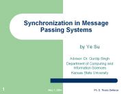 Synchronization in Message Passing Systems