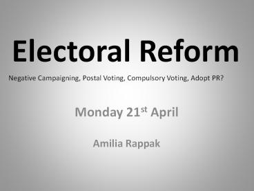 Electoral Reform