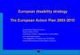 European disability strategy  The European Action Plan 2003-2010 PowerPoint PPT Presentation