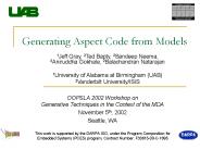 Generating Aspect Code from Models