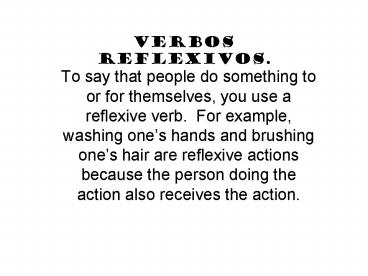 Verbos reflexivos'