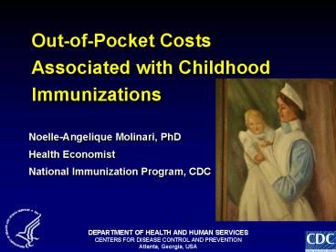 OutofPocket Costs Associated with Childhood Immunizations