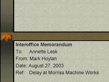 Interoffice Memorandum
