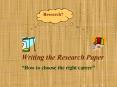 Writing the Research Paper PowerPoint PPT Presentation