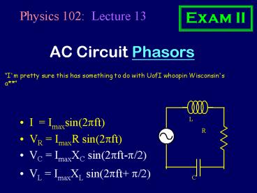 AC Circuit Phasors