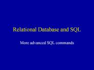 Relational Database and SQL