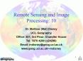 Remote Sensing and Image Processing: 10 PowerPoint PPT Presentation