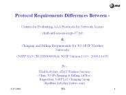 Protocol Requirements Differences Between -