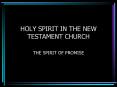 HOLY SPIRIT IN THE NEW TESTAMENT CHURCH PowerPoint PPT Presentation