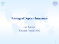 Pricing of Deposit Insurance PowerPoint PPT Presentation
