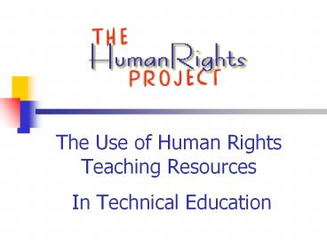 The Use of Human Rights Teaching Resources