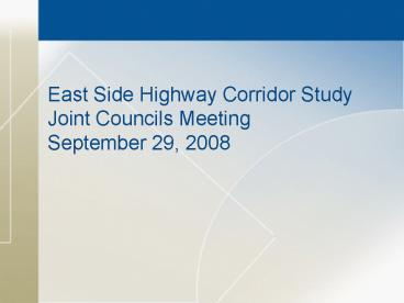 East Side Highway Corridor Study