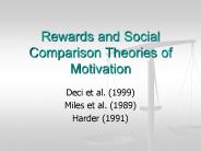 Rewards and Social Comparison Theories of Motivation