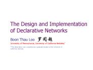 The Design and Implementation of Declarative Networks