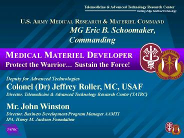 U'S' ARMY MEDICAL RESEARCH