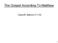The Gospel According To Matthew PowerPoint PPT Presentation