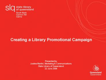 Creating a Library Promotional Campaign