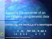 Locating the epicenter of an earthquake using seismic data