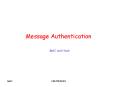 Message Authentication PowerPoint PPT Presentation