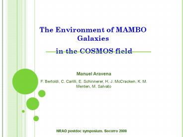 The Environment of MAMBO Galaxies