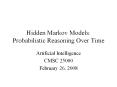 Hidden Markov Models: Probabilistic Reasoning Over Time PowerPoint PPT Presentation