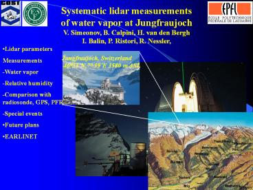 Systematic lidar measurements of water vapor at Jungfraujoch