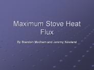 Maximum Stove Heat Flux