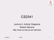 Lecture 4: Activity Diagrams