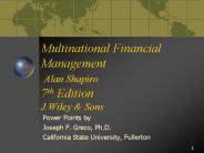 Multinational Financial Management Alan Shapiro 7th Edition J.Wiley