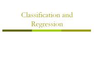 Classification and Regression