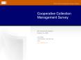 Cooperative Collection Management Survey PowerPoint PPT Presentation