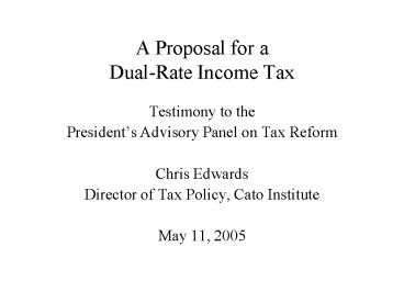 A Proposal for a Dual-Rate Income Tax