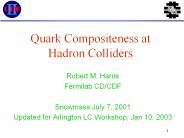Quark Compositeness at Hadron Colliders